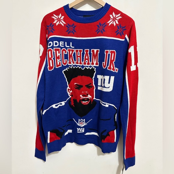 Odell Beckham Jr. #13 Giants Unisex Jersey Ugly Sweater Size M - Picture 5 of 8